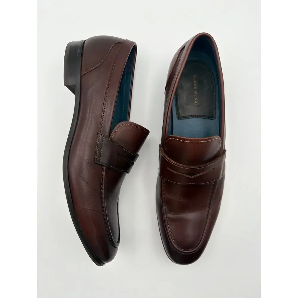 Blake McKay Davis Men’s Brown Leather Penny Loafers Size 10.5 NWOT